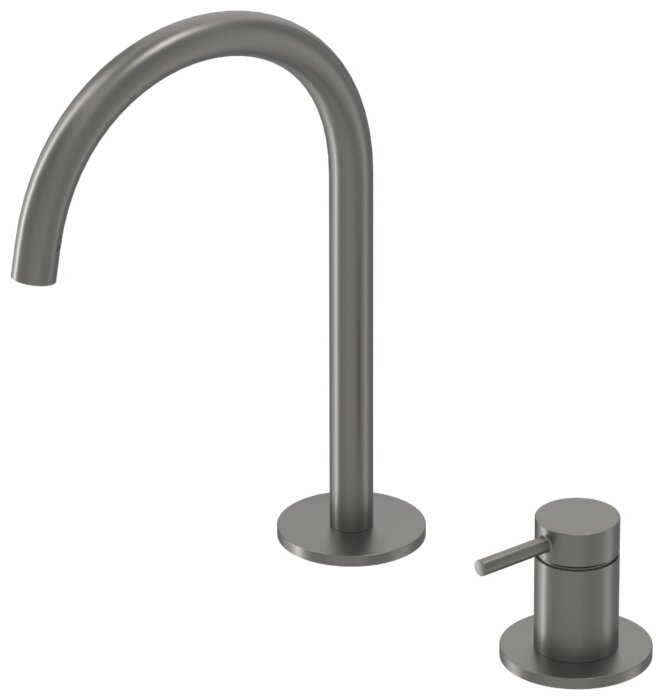IVY kraan | BOND Wastafelmengkraan 2-gats Bladmontage - Geborsteld Metal Black PVD