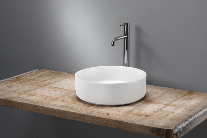 Blinq Ispra opzetwastafel rond 35,5cm mat wit