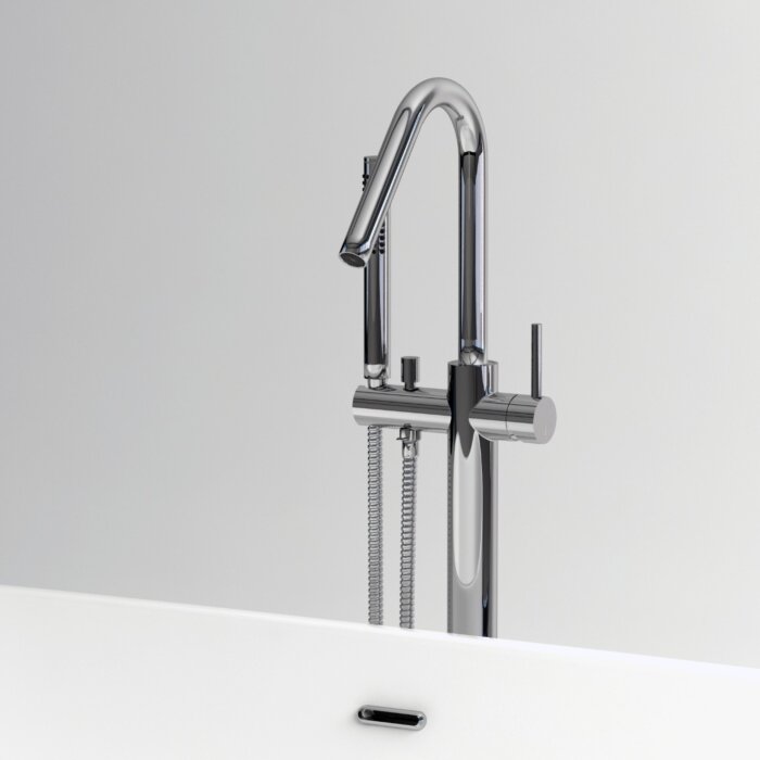 Clou - Xo Vrijstaande Badmengkraan Type 7, Met Handdouche