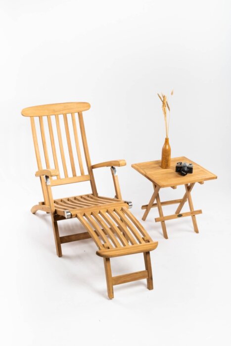 Deckchair zonder wielen met Slate tafeltje - TK-DC-GW-SLATE