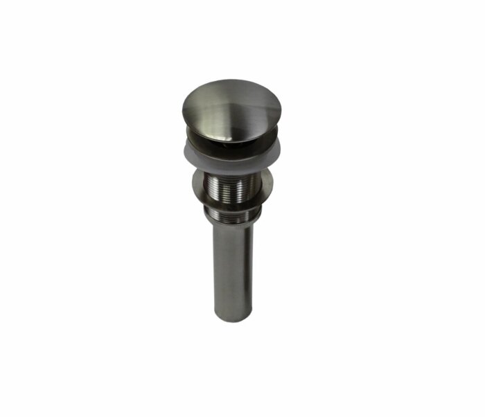 Pop-up Afvoerplug - zonder overloop - Mat RVS - lange pijp - 1 1/4 Inch - 8416S