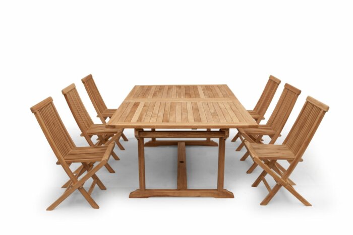Summer Teak Tuinset | Uitschuifbare tuintafel met 6 Tuinstoelen  - FA092+FA001(tenerif)