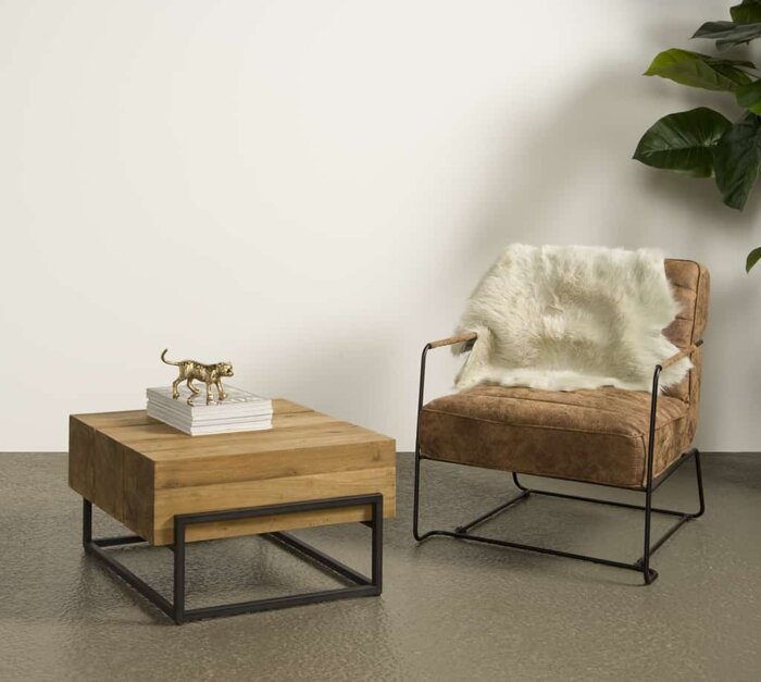 Teak Bijzettafel 66x66x38(H)