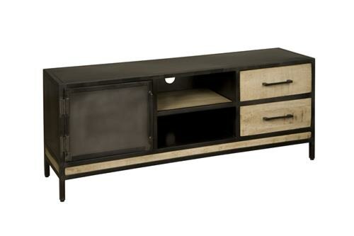 W/N & Iron TV Meubel | 1 Deur | 2 Laden - TWR-IF0887