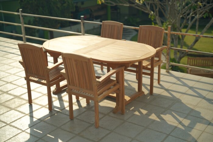 Tuintafel Teak Ovaal | Uitschuifbaar 150<>200x100x75