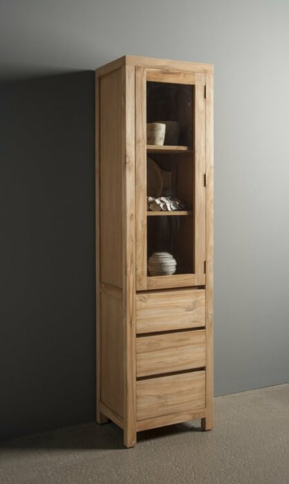 Corona | Teak Vitrinekast | 50x40x190 - Teakea