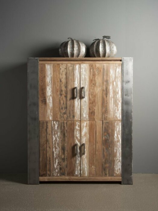 Novara | Kamerkast | 140x45x170 - Teak en Staal
