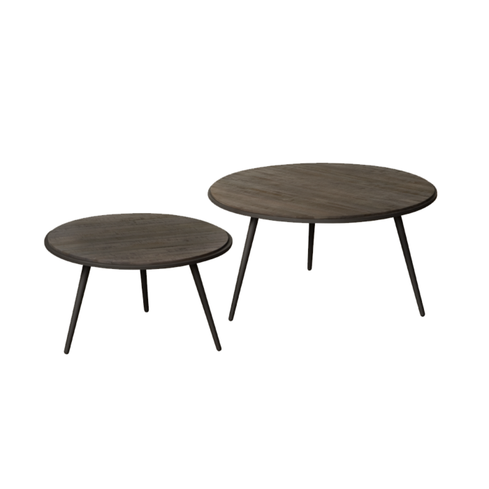 Rolo salontafel set van twee | Wine kleur