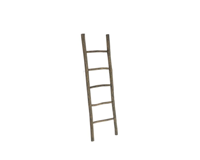 Houten decoratie ladder | Carved Bruin | 50x5x175 - TK-DL-50-5-175-BRUIN-CARVED