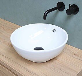 Waskom Top 1: Porselein Rond 40 x 14 cm - Glans Wit