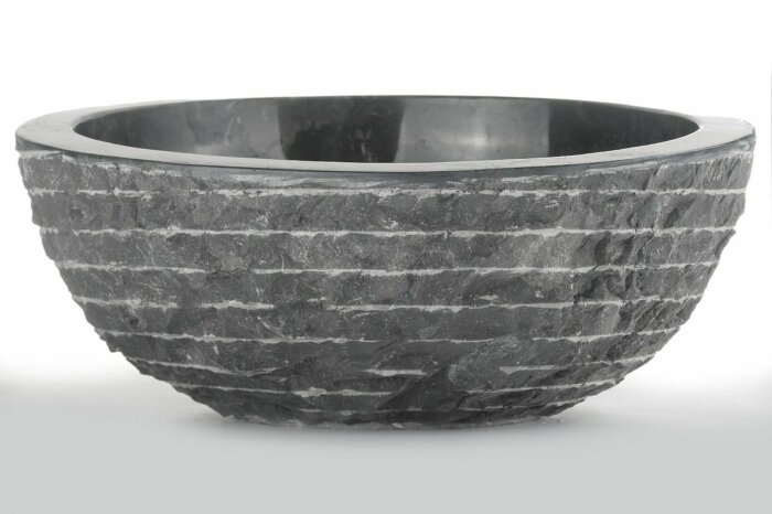 Zwart Marmeren Waskom - Oblique | 45x21/15 - BMAM-BLACK