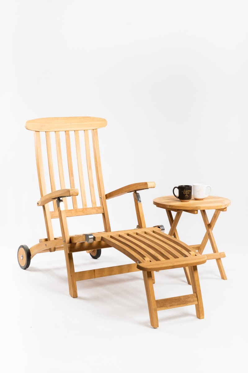 Deckchair met wielen met Rondo tafeltje - TK-DC-MW-RONDO - Hover