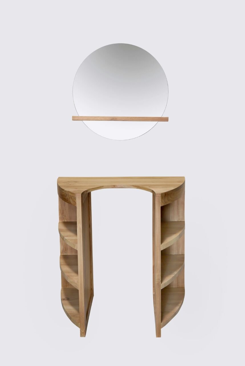 Teak Badkamerset Pedestal Enkel | 80x40x80 - DEV-ENKEL-DRSSR-PED-80x40x80 - Hover