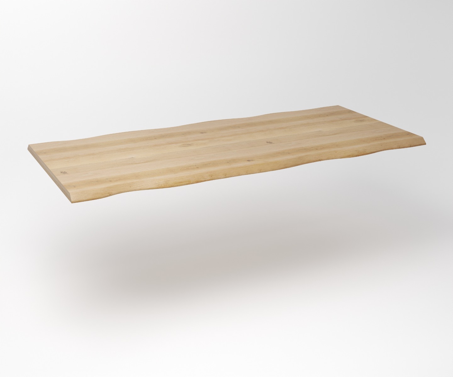 Eiken Boomstam Eettafel | Slab Edged-A | Wit Frame - Hover