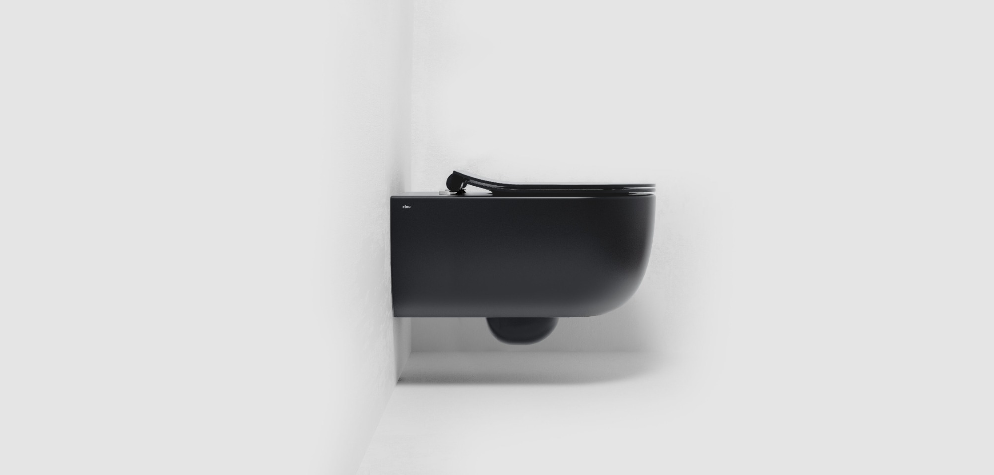 Clou - Hammock Randloze Wandtoilet 56cm, Mat Zwart Keramiek - Hover