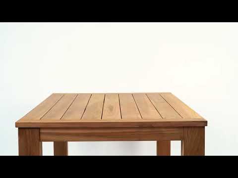 Nelson teak tuintafel 180x90 cm van massief plantage teakhout met RVS beslag in ruime tuinopstelling - Hover