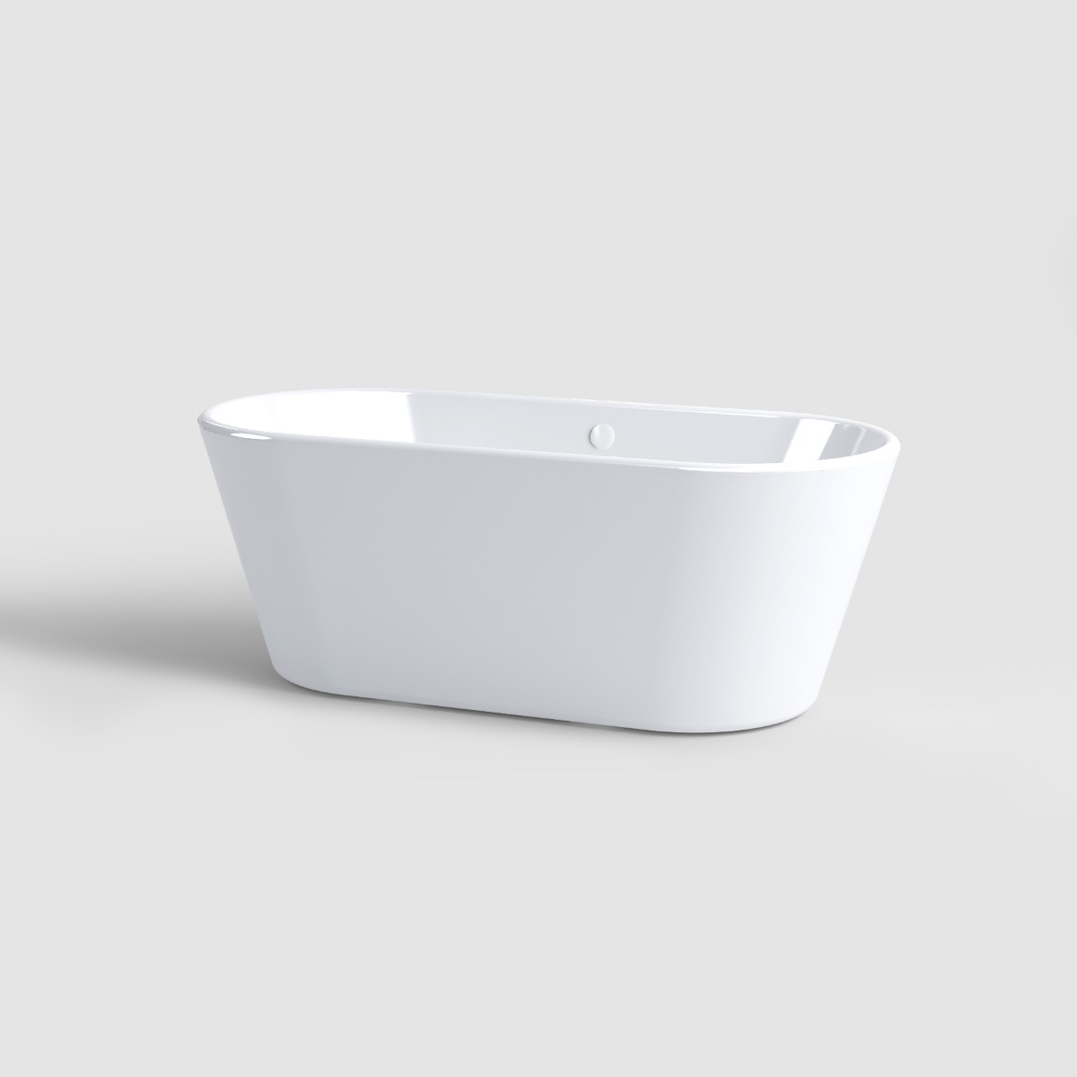 Clou - Inbe Vrijstaand Ligbad, Ovaal, Wit Acryl Met Glanzend Witte Plug En Overloop - Hover