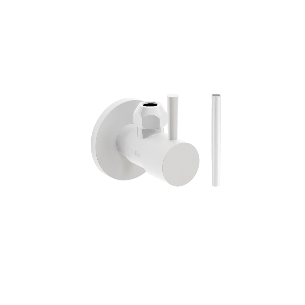 Clou - Inbe Design Hoekstopkraan Type 1, Rond, Met Knelmoer En Krimpkous, Mat Wit - Hover