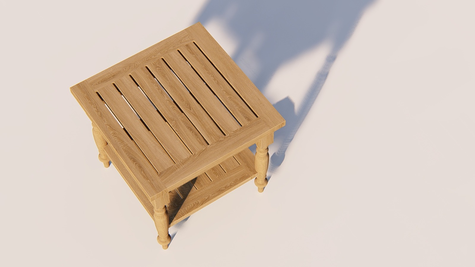 Teakhouten Batavia koffietafel 50×50 cm met extra legplank en decoratief houtsnijwerk

 - Hover