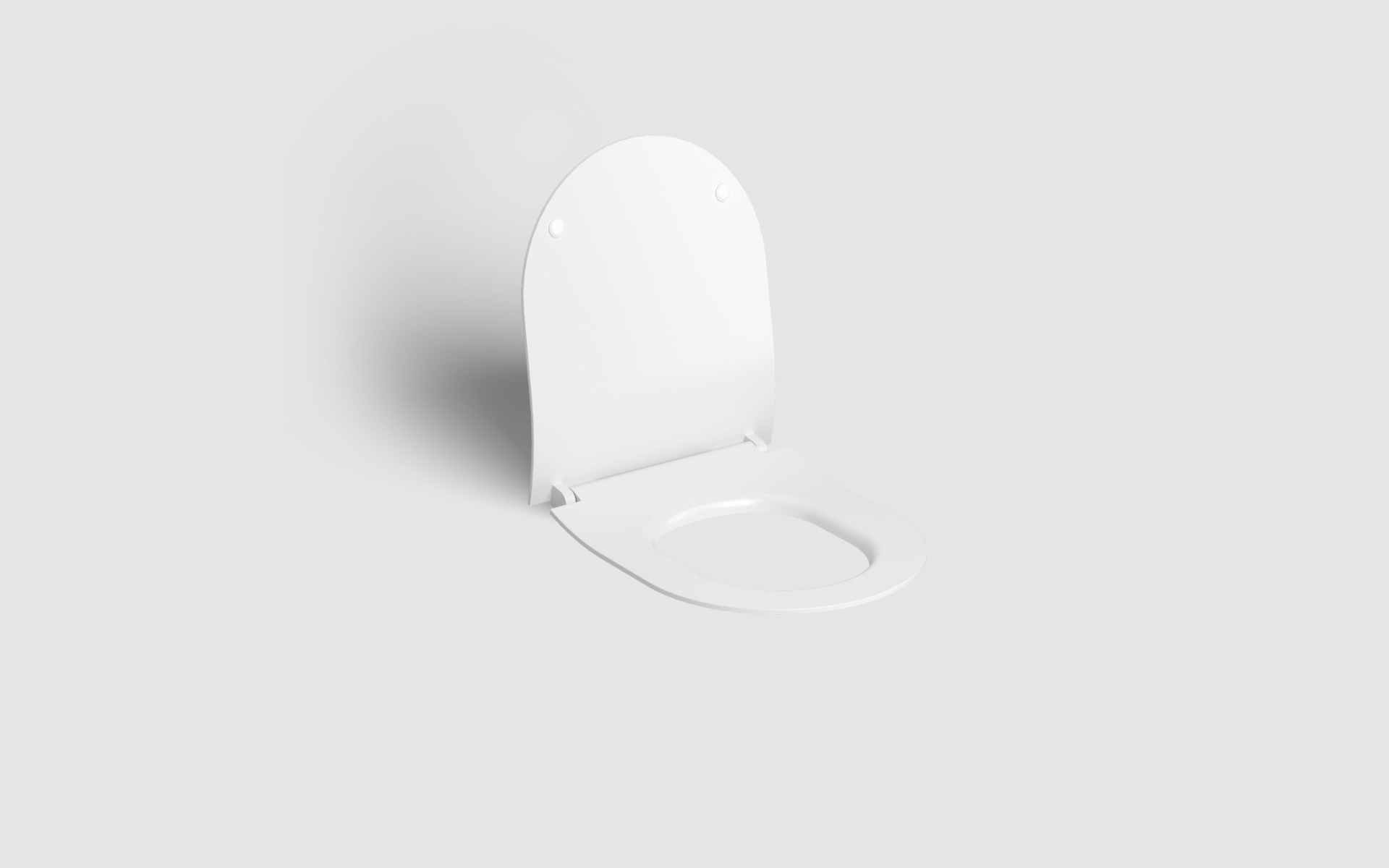 Clou - Hammock Randloze Wandtoilet 49cm, Met Dunne Zitting Met Deksel, Mat Wit - Hover