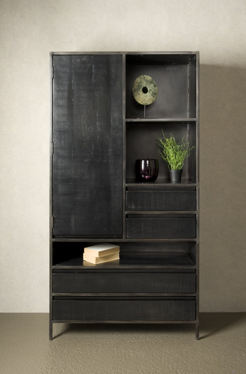 Paterno Kabinet | 1 Deur | 4 Laden | 100x40x190 - TWR-NA0104 - Hover