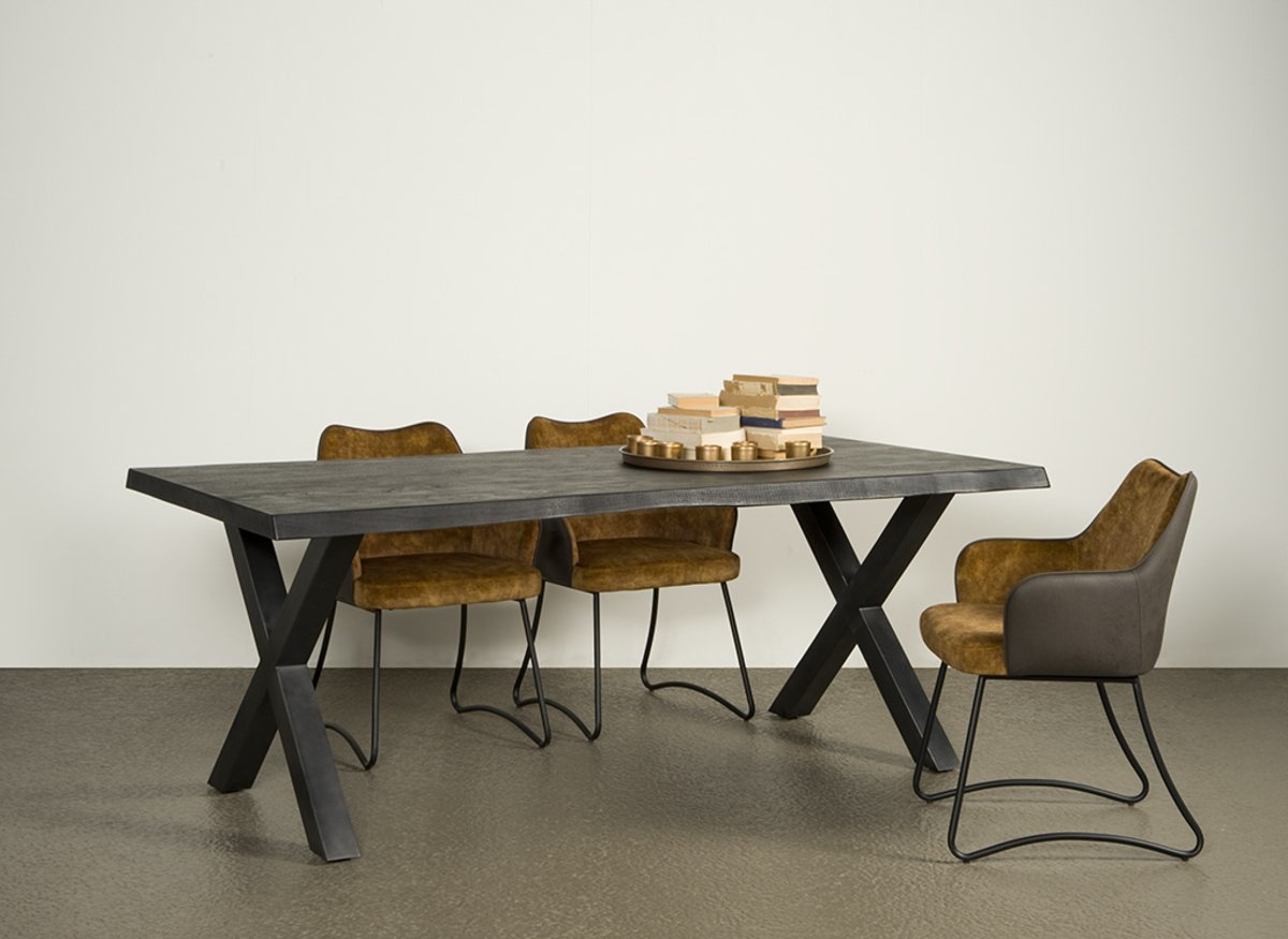 Xara Live-edge dining table 180x90 - top 5 - Black - TWR-NA0311-B - Hover