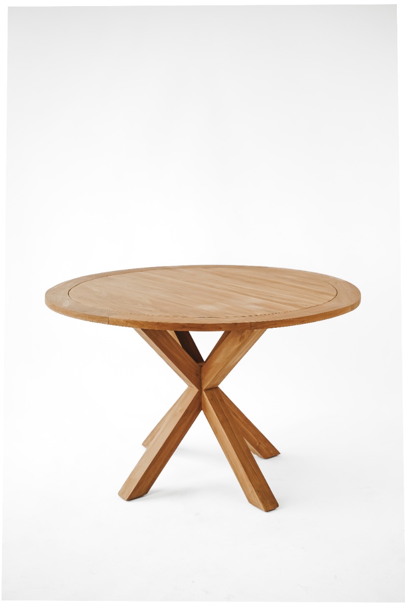 Teakhouten Tuintafel Matrix van 120 cm met robuuste teakhouten middenpoot,  - alternate view