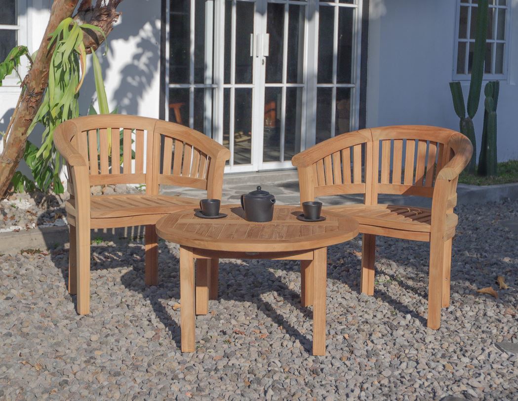 Peanut Teak Tuinstoel met rond Rug - Hover