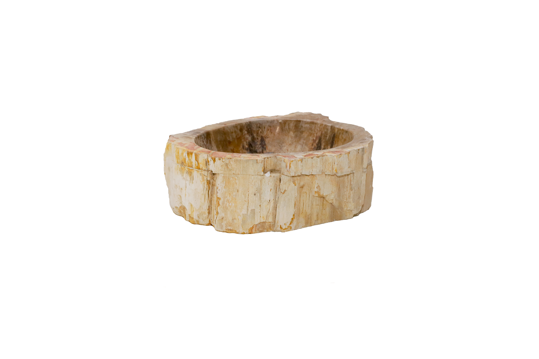 Versteende houten waskom Teakea 38x31x14 cm - compact, natuurlijk en stijlvol badkamerdesign. - Hover