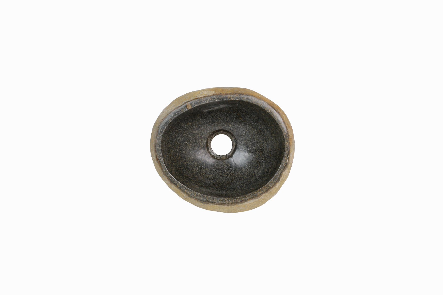 Rivierstenen fontein waskom Teakea 27x21x12 cm - natuurlijk, compact en elegant badkamerdesign. - Hover