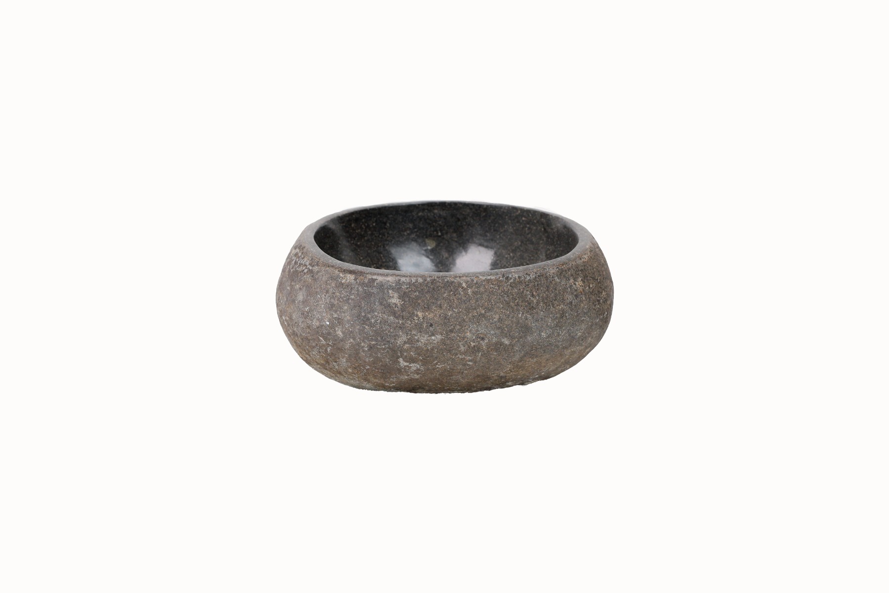 Rivierstenen waskom Teakea 24x23x12 cm - compact, natuurlijk en stijlvol badkamerdesign. - Hover