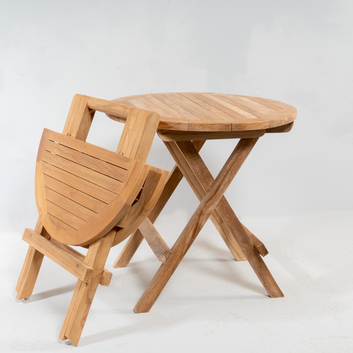 Rond Teak Houten Klaptafeltje | Inklapbaar Ø 50 | Rondo Tuintafeltje  - alternate view