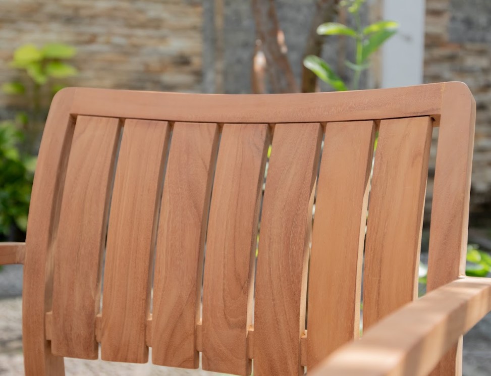  Teakea Amara Teakhouten Tuinstoel – Vaste Armstoel – Massief Teak – Buitenstoel met Leuningen - Hover