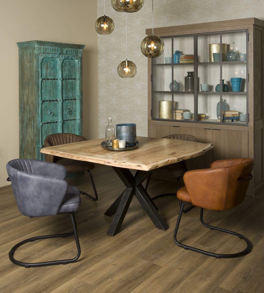Soria Acacia Boomstamtafel | 130x130 | 4 blad - TWR-SG0063 - Hover
