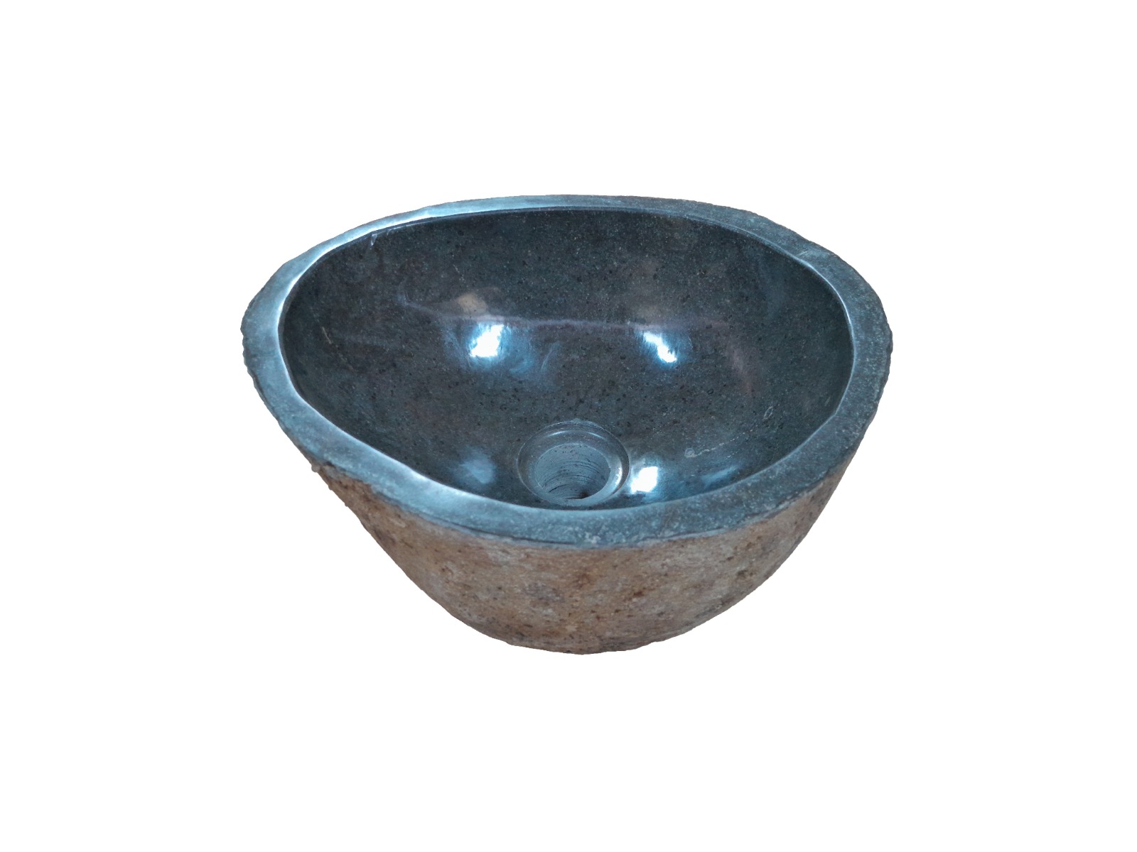 Natuurstenen Waskom Riviersteen 33 x 27 x 16 cm - Hover