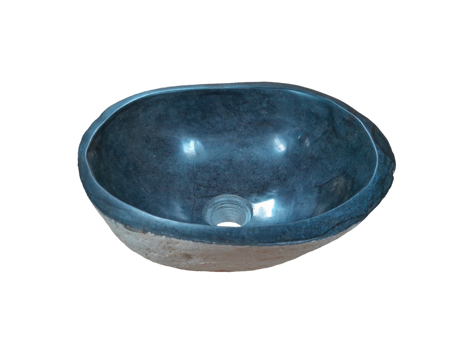 Natuurstenen Waskom Riviersteen 34 x 30 x 15 cm - Hover