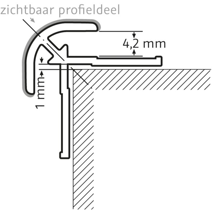 Schluter RenoDeco tegelprofiel zilver-look - 93000101 - Hover
