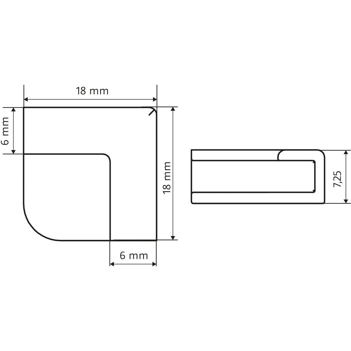 hsk-renodeco-buitenhoek-recht-1-8x1-8-cm-chroom - Hover