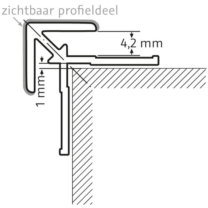 HSK Renodeco buitenhoek recht 2,3x2,3 cm mat zwart - Hover